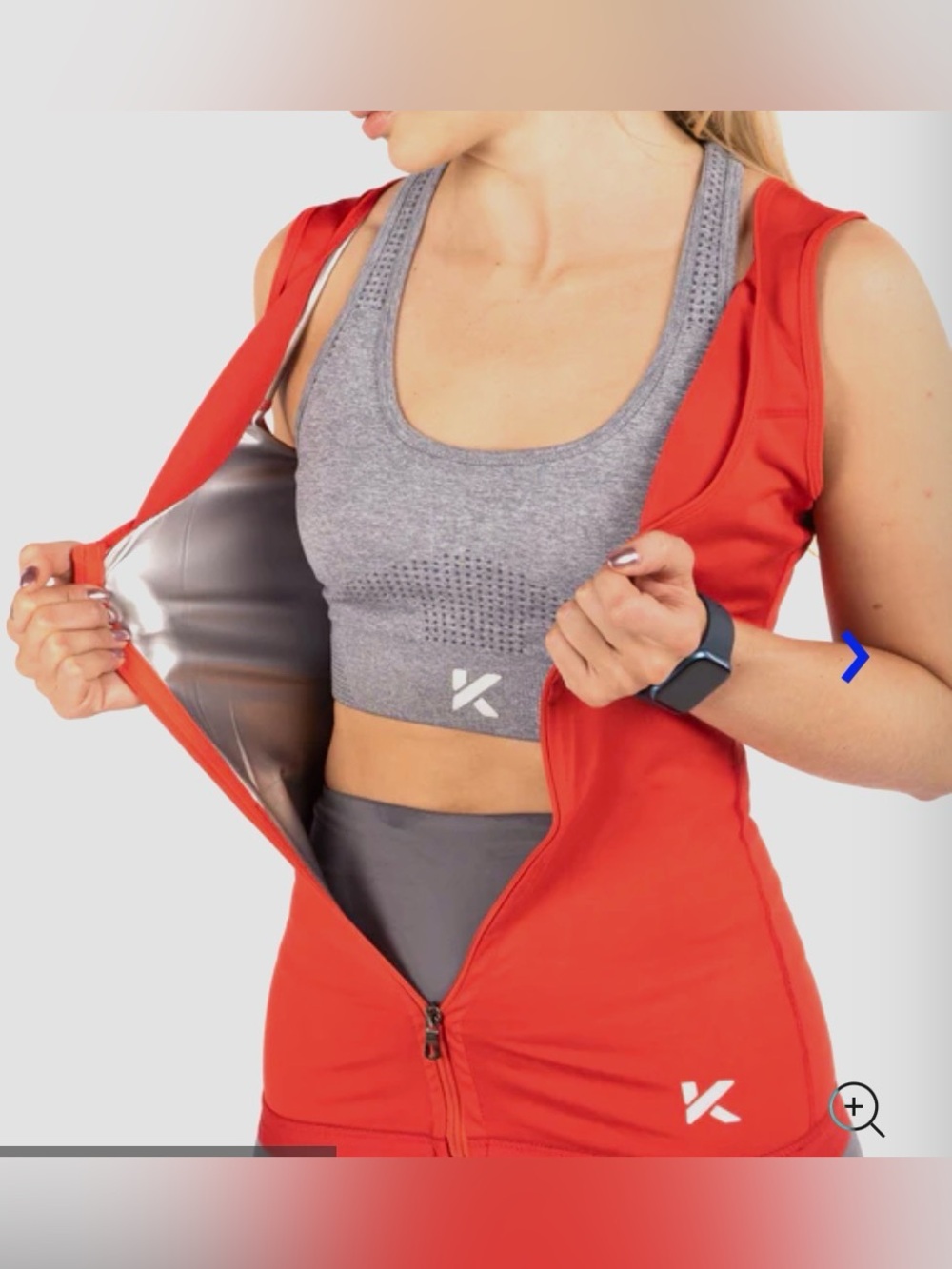 Kewlioo Women’s Zipper Heat-Trapping Sweat Vest Red L/XL